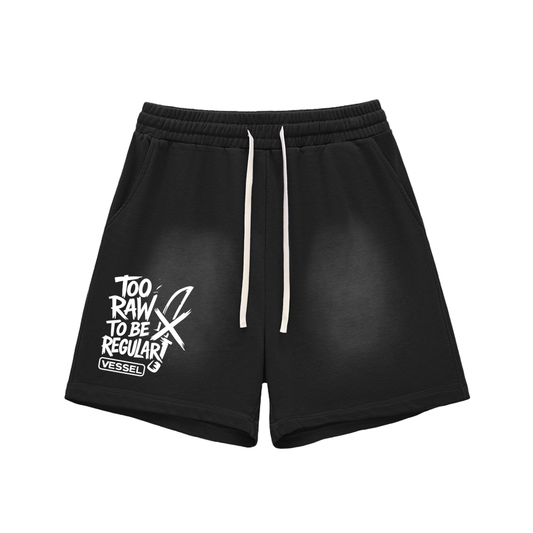 TOO RAW TO BE REGULAR -  Raw Edge Cotton Shorts