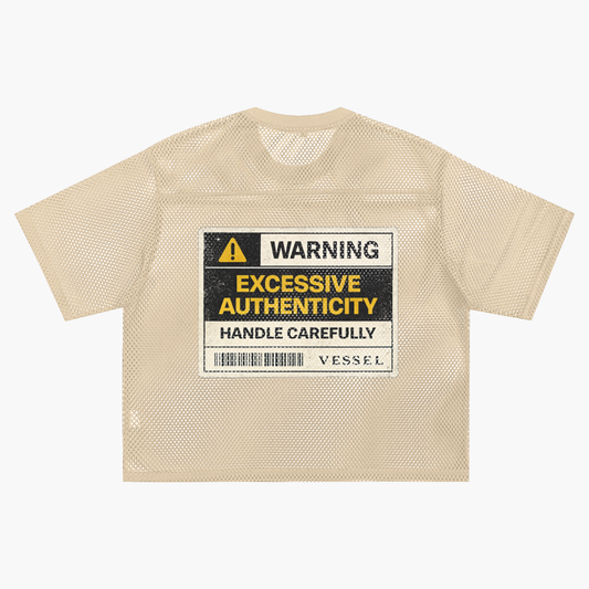 WARNING - See-Through Boxy Net T-Shirt