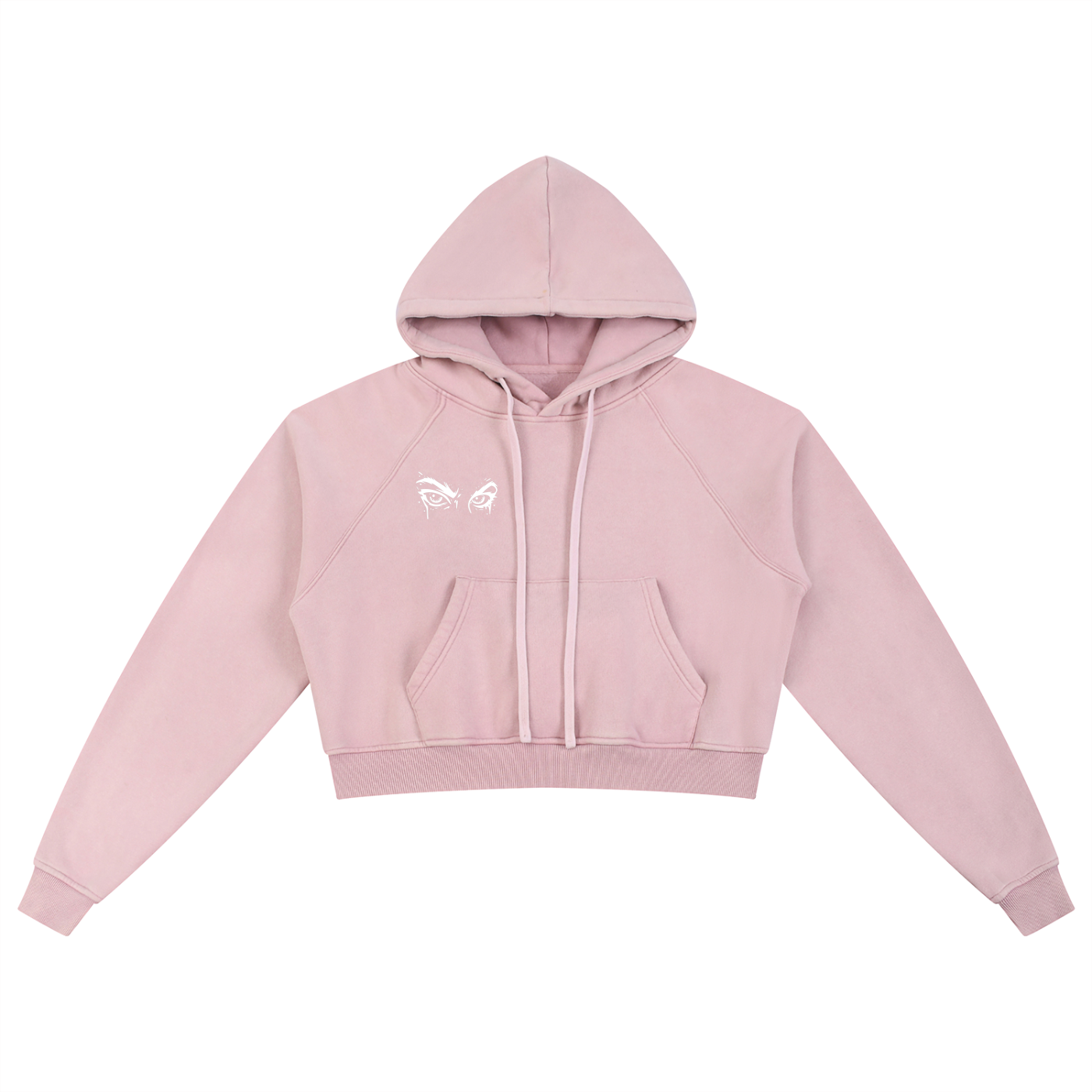 TOO RAW TO BE REGULAR - Snow Washed Cropped Hoodie