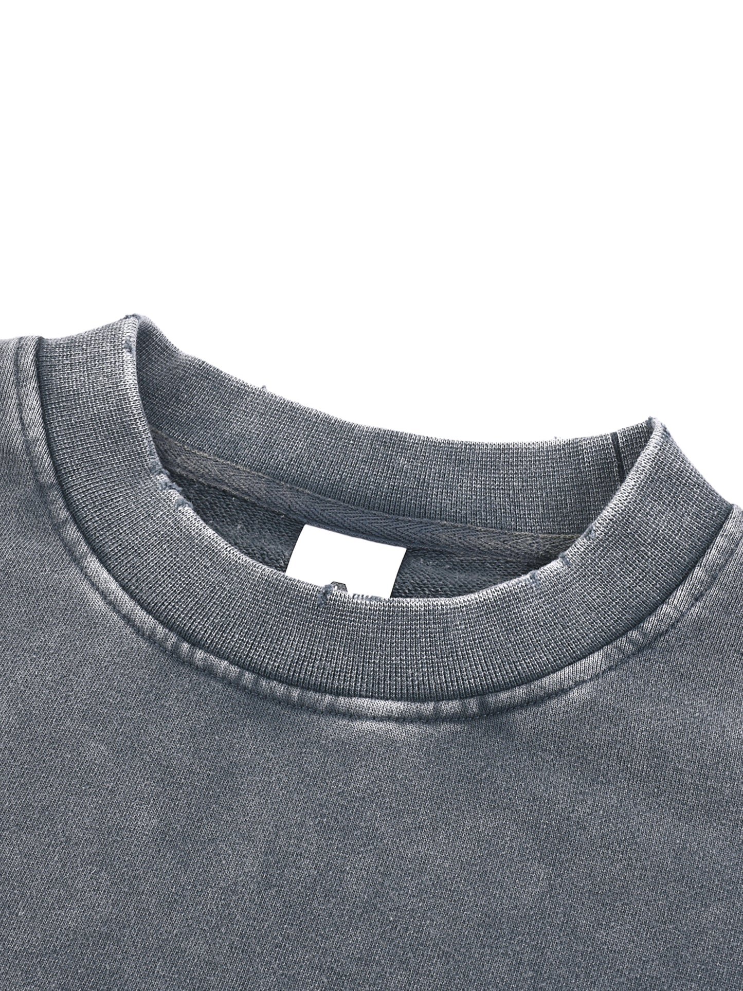 SHE MOVED LIKE MONEY - Snow Washed Raw Edge Cropped Sweatshirt
