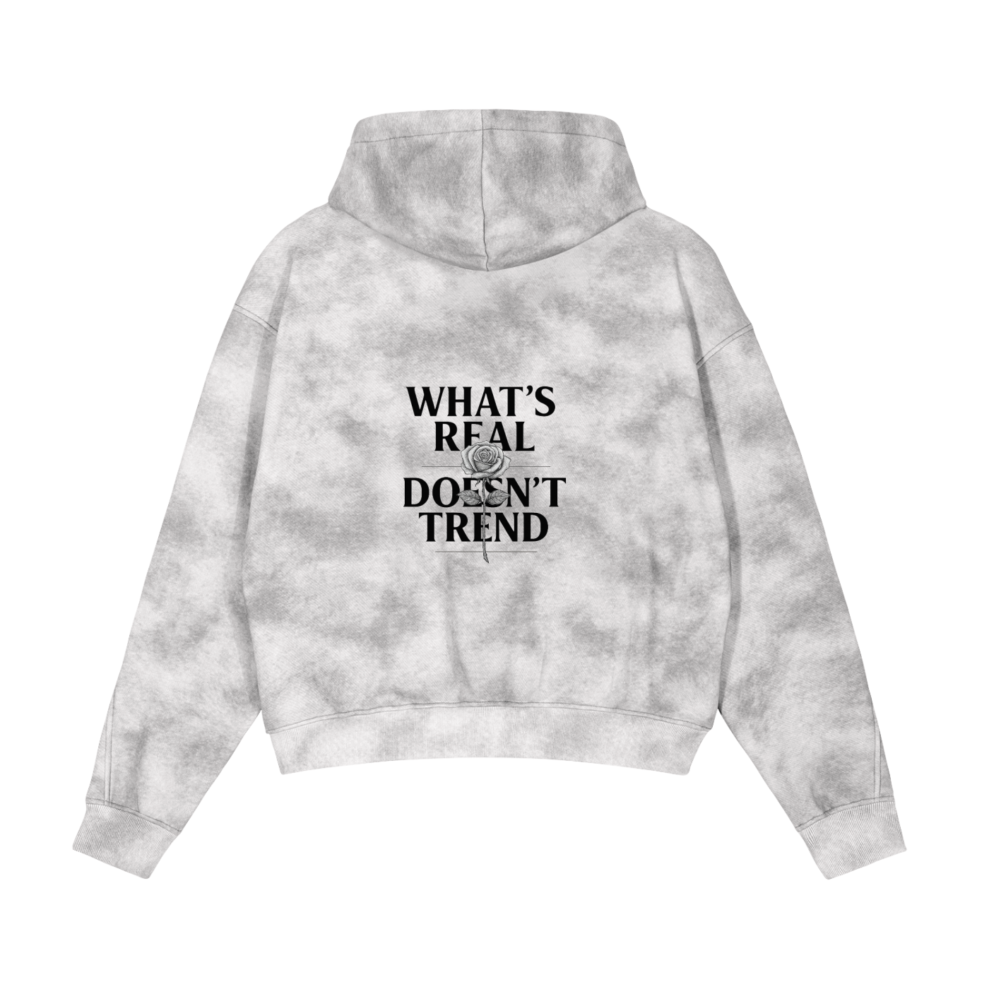 WHAT'S REAL DOESN'T TREND - Dirty Washed Zip-Up Fleece Hoodie