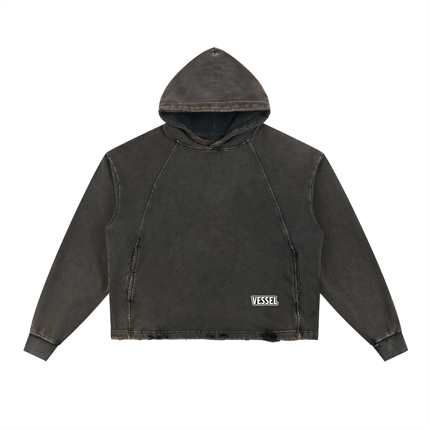 BUILT DIFFERENT - Vintage Washed Frayed-Hem Hoodie