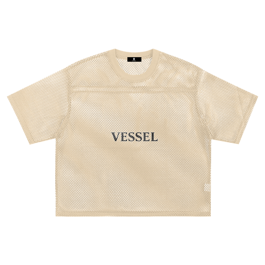 WARNING - See-Through Boxy Net T-Shirt