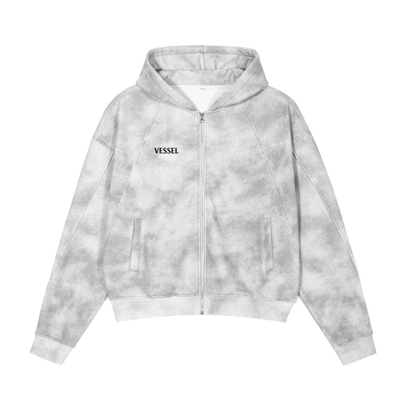 WHAT'S REAL DOESN'T TREND - Dirty Washed Zip-Up Fleece Hoodie