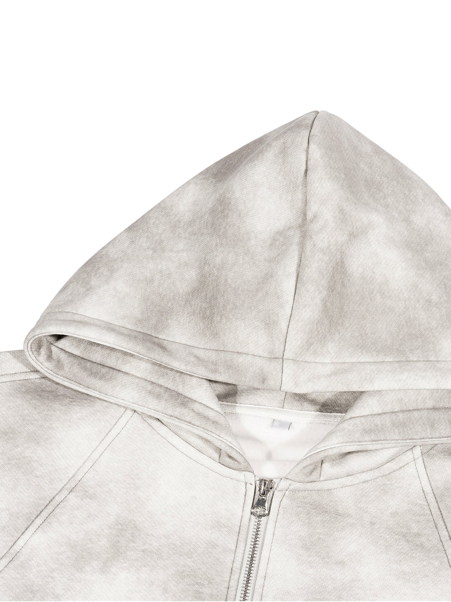 WHAT'S REAL DOESN'T TREND - Dirty Washed Zip-Up Fleece Hoodie